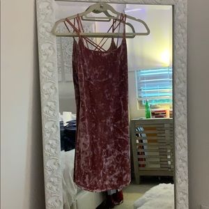 Pink suede mini dress